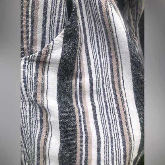 Knox Rose Women’s Linen Striped Paperbag Shorts With Tie Belt Size XXL - Picture 4 of 5